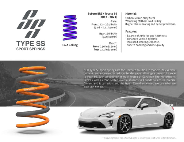 [TYPE-SS] Sport Spring - Toyota 86 (2017 - 2021) ZN6